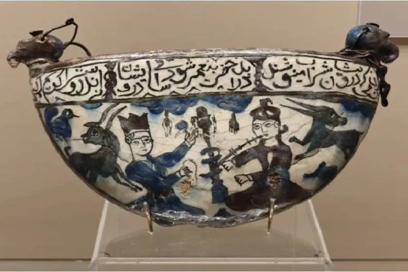 شعر مولانا روی سفال دوره اسلامی