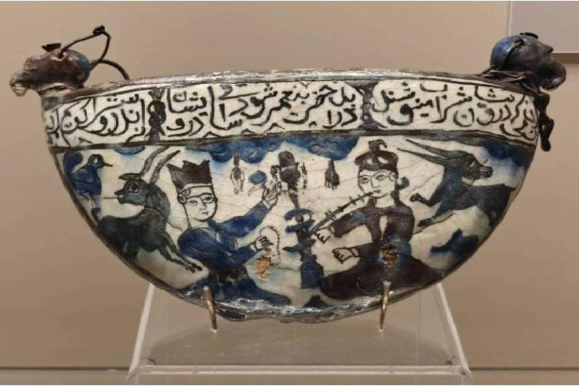 شعر مولانا روی سفال دوره اسلامی