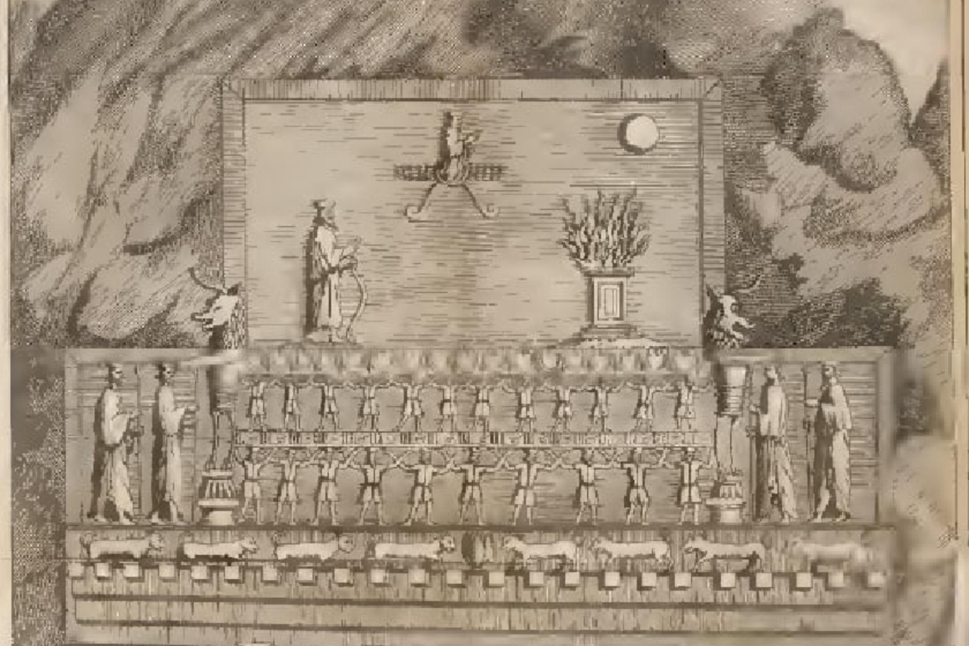 نقاشی از آرامگاه‌های تخت جمشید