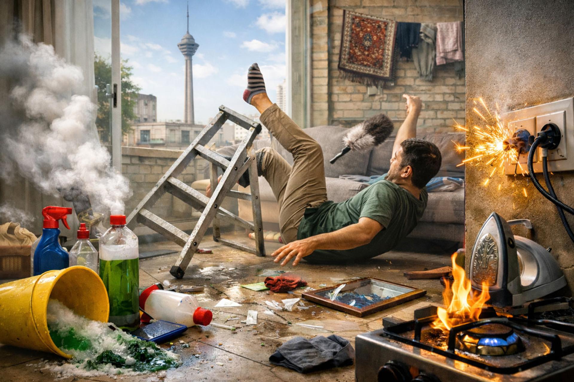 راهنمای کامل ایمنی در خانه‌تکانی؛ اشتباه‌هایی که خانه‌تکانی را مرگبار می‌کند