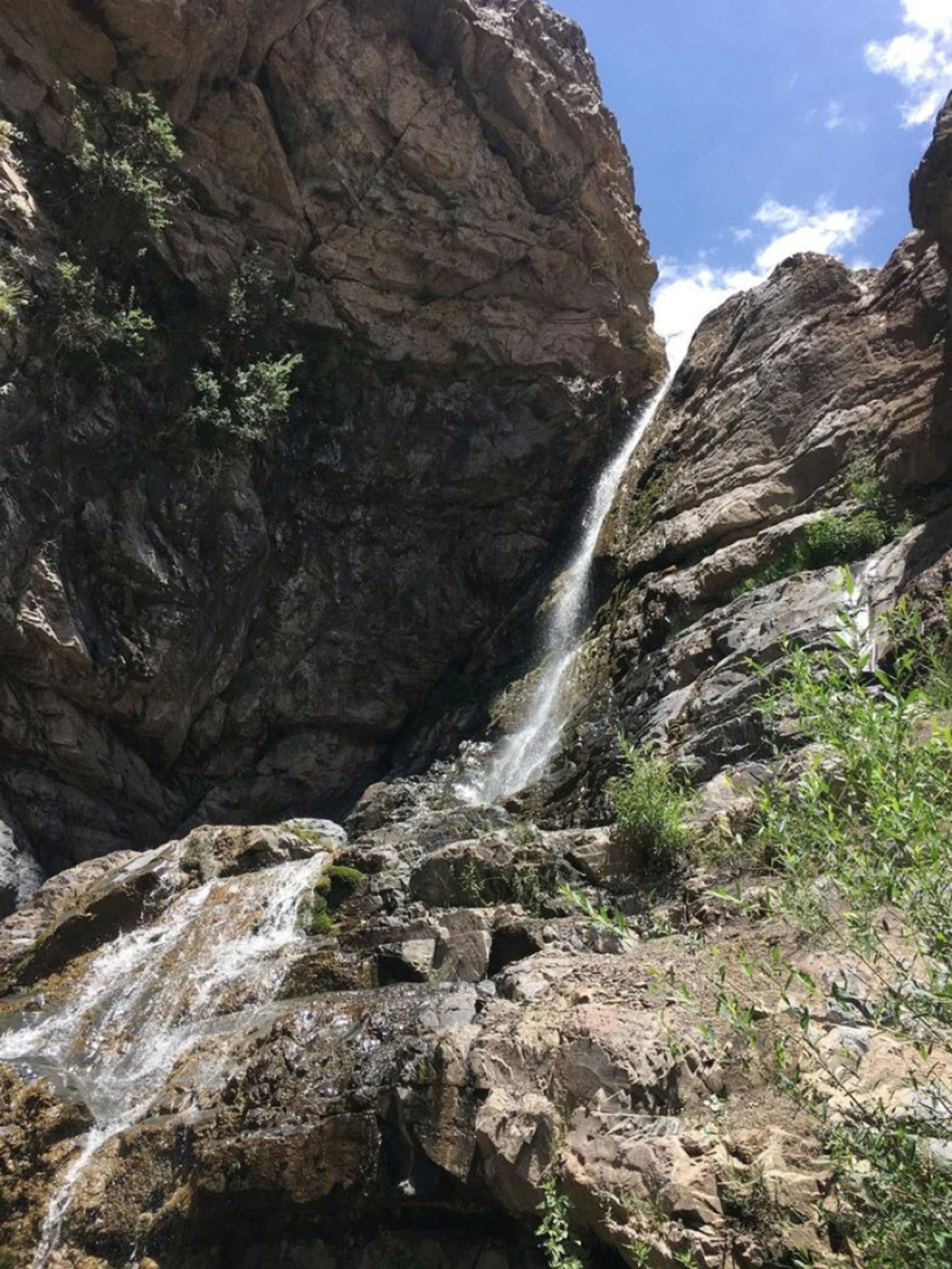 فرود آب آبشار جنگلک از ارتفاع