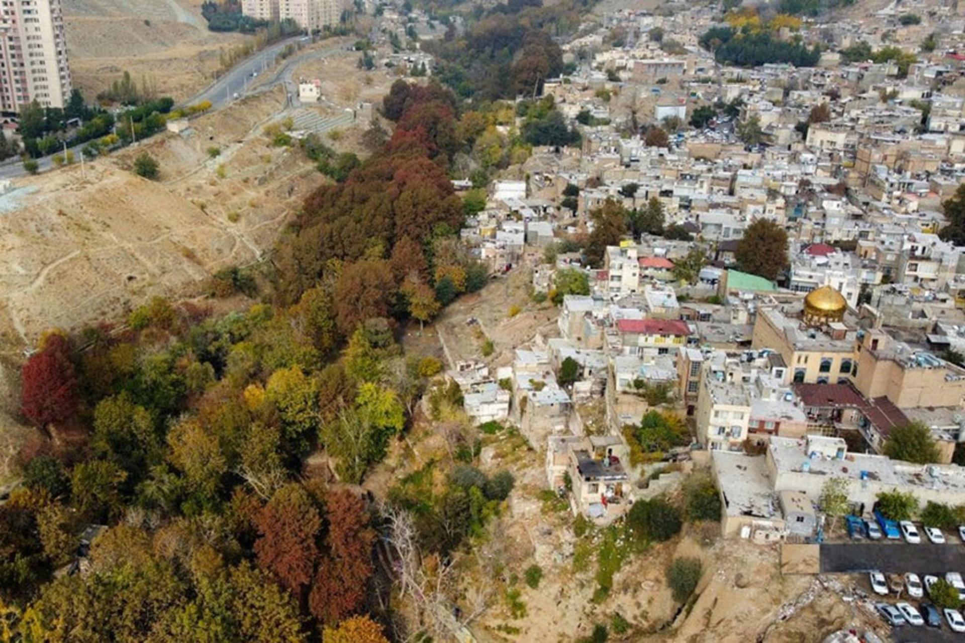 تصویر هوایی از دره فرحزاد