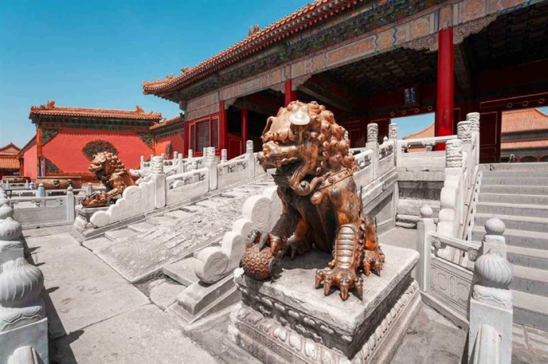 شیرهای طلایی دروازه خلوص آسمانی چین