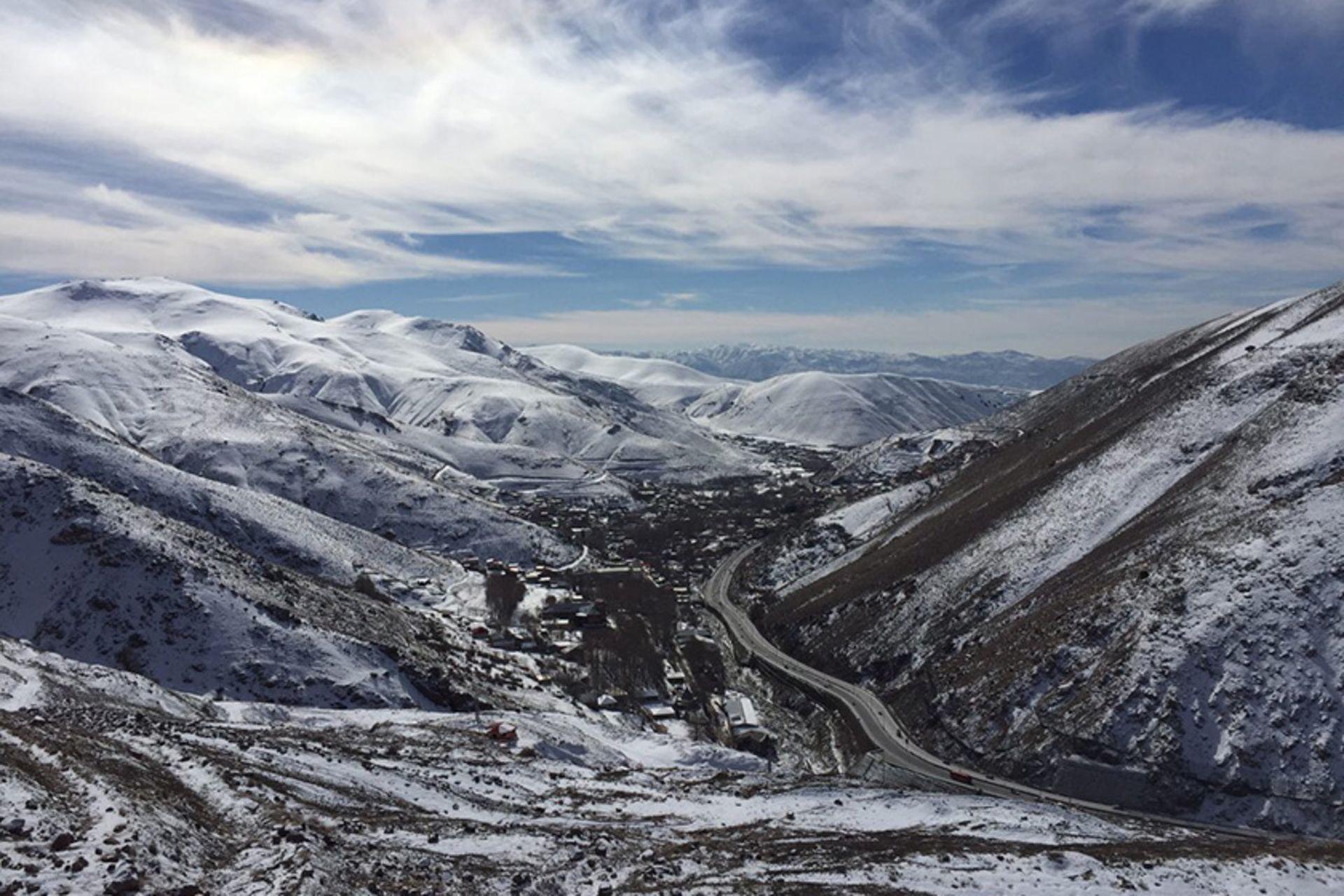 منظره زمستانی جاده هراز