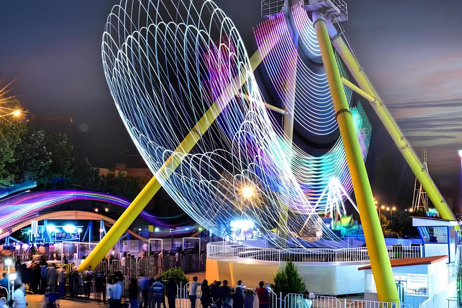 شهربازی پارک ارم در شب