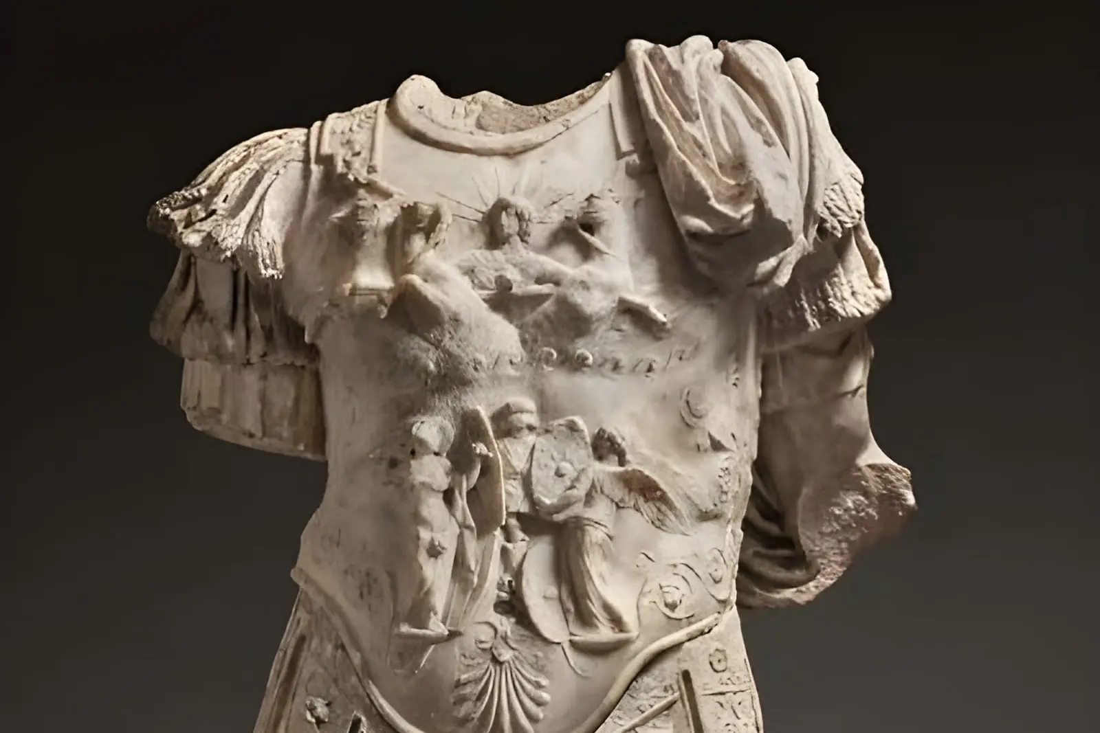 مجسمه مرمرین (Marble Statue) دو هزار ساله با نقش‌برجسته‌های اساطیری