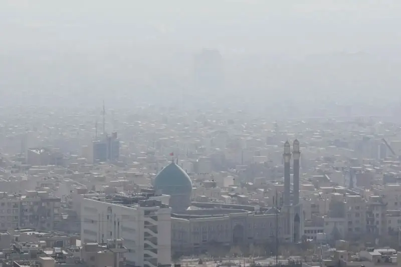 منظره هوایی تهران پوشیده از غبار آلودگی
