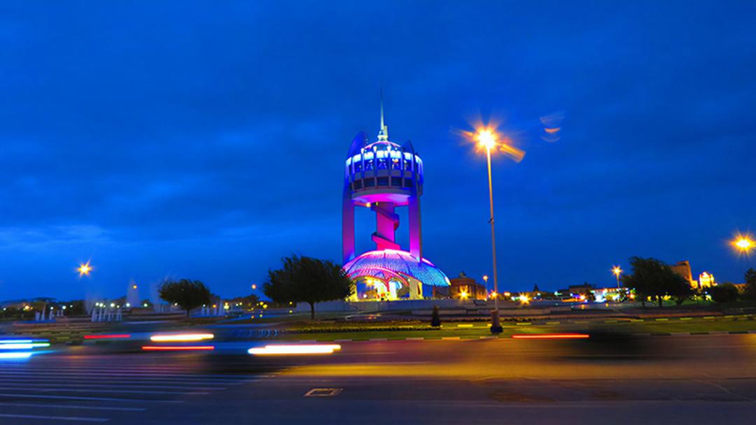 برج گرگان در شب