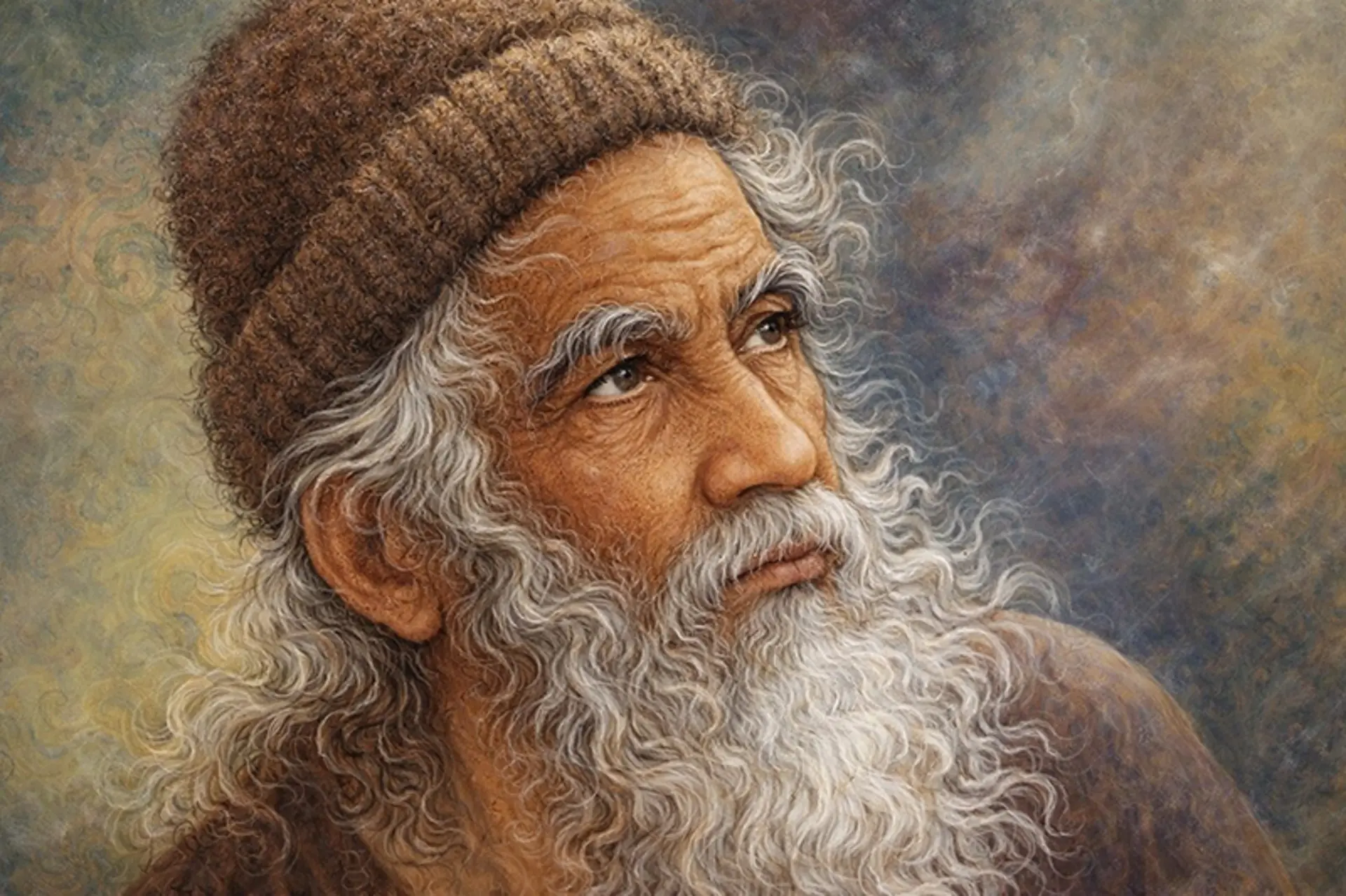 نقاشی قدیمی از شمایل باباطاهر عریان