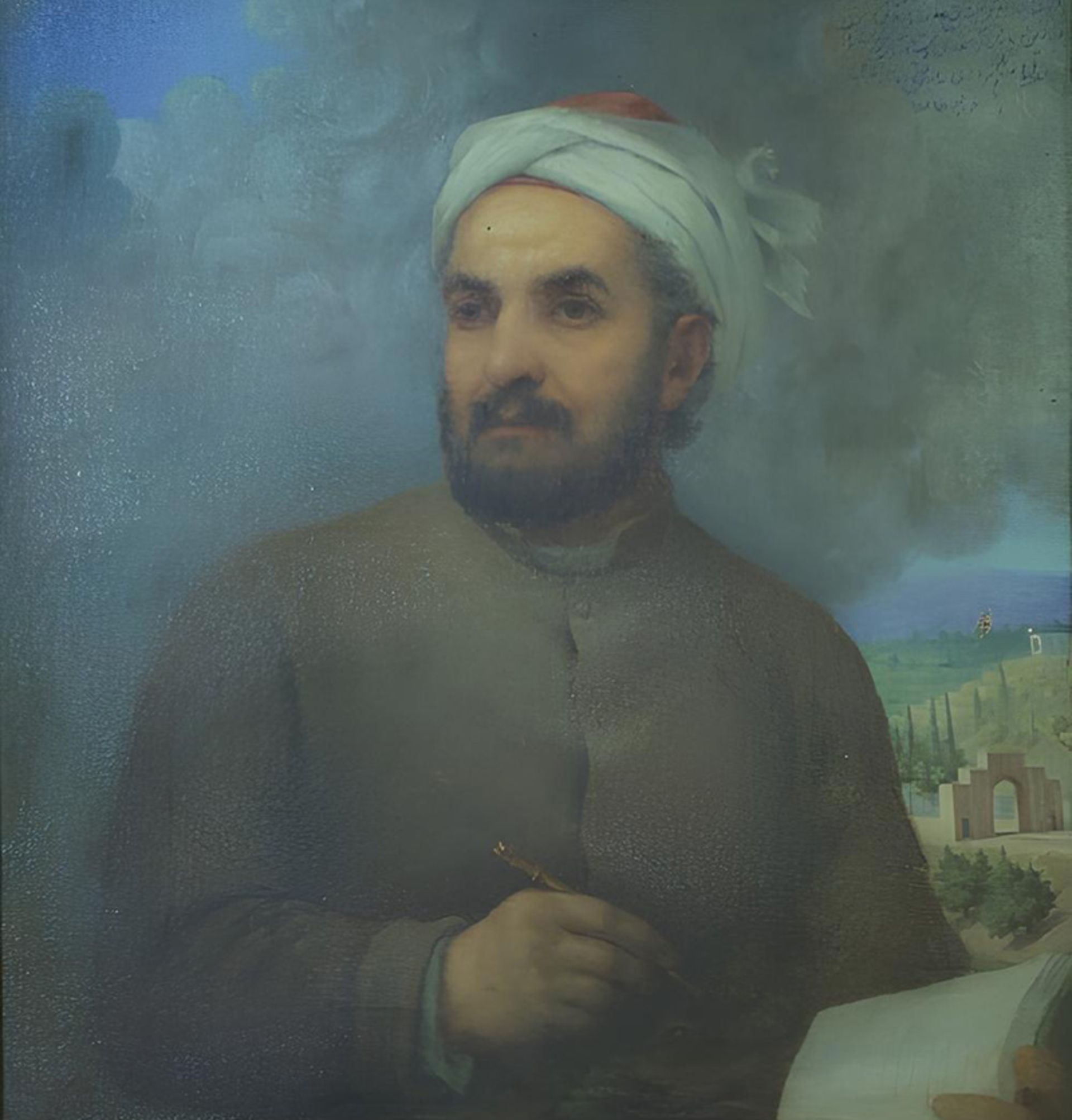 نقاشی قدیمی از چهره حافظ شیرازی