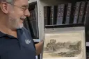 نقاشی قدیمی منظره طبیعت که در میان اسناد بایگانی کشف شده است