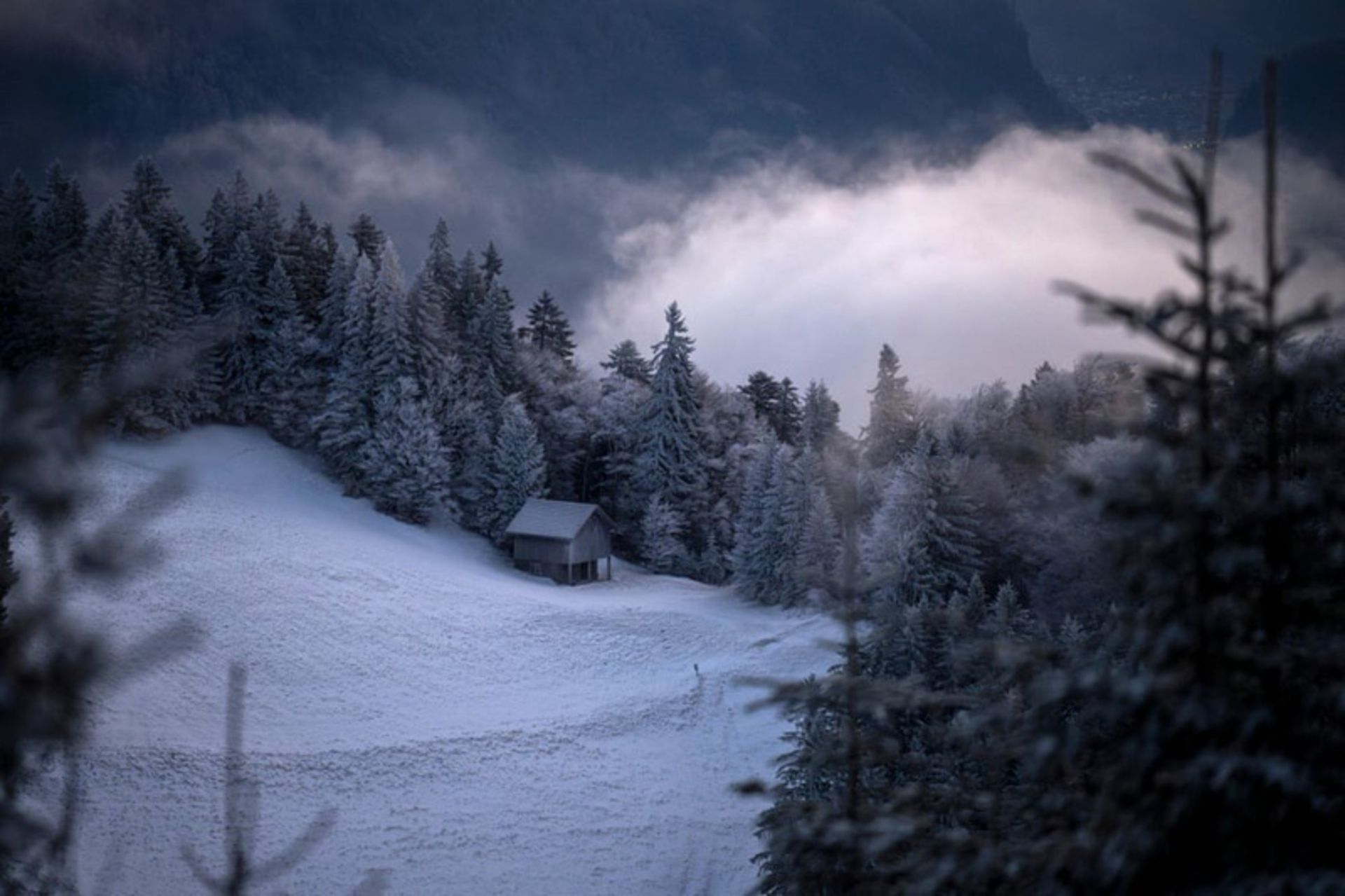 سفید پوش شدن روستایی در سوئیس با اولین بارش برف فصل 