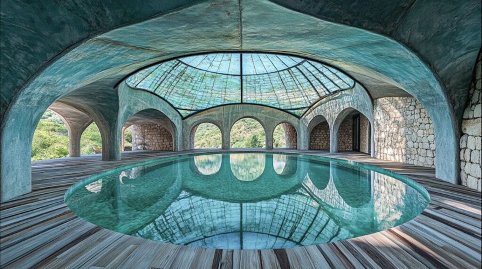 حوض تالار شیشه ای پناهگاه باداب سورت