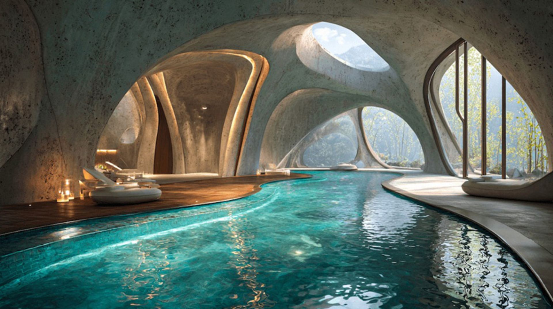 چشمه بزرگی میان فضای پناهگاه