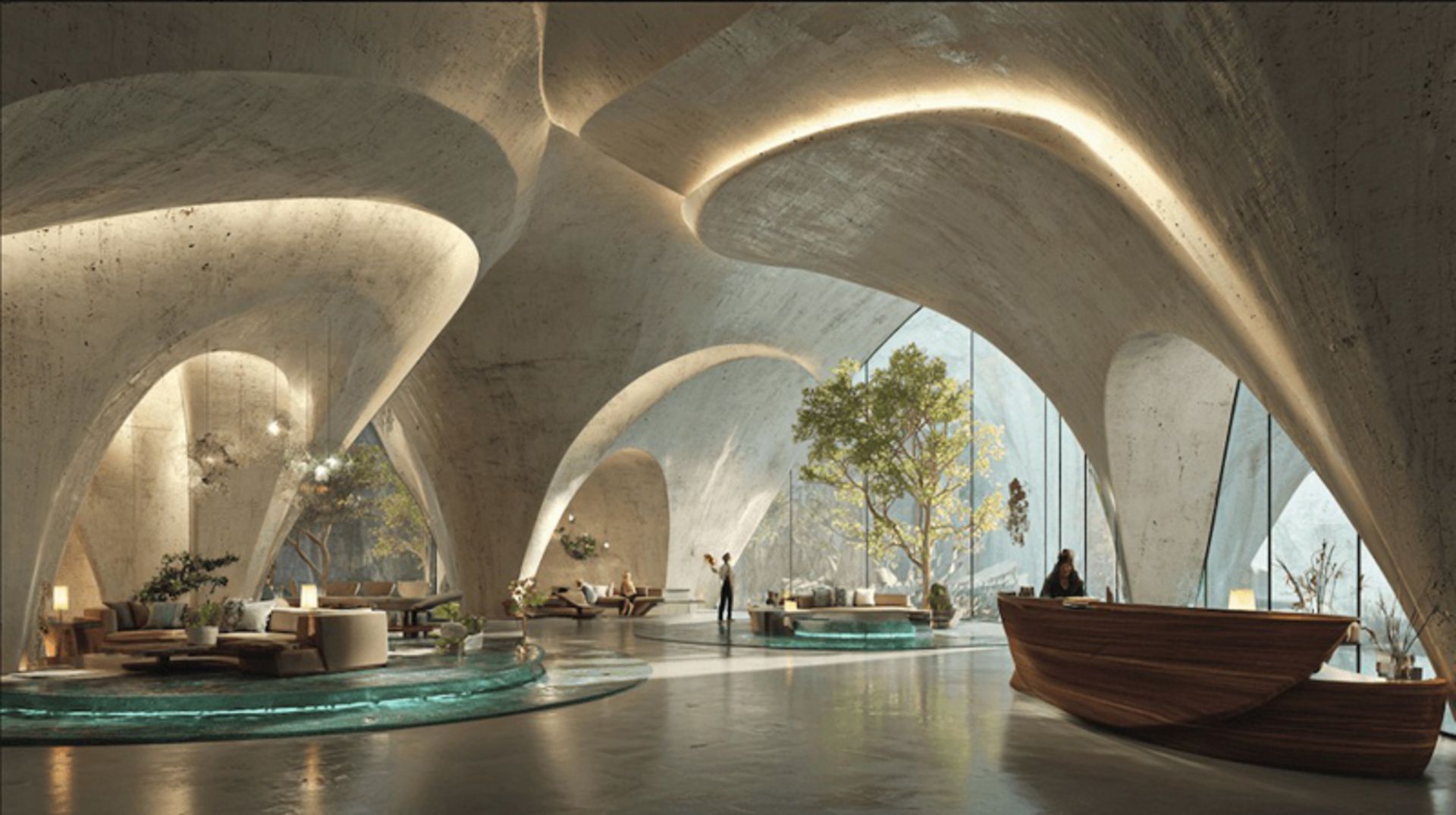 سقف سنگی در لابی پناهگاه باداب سورت