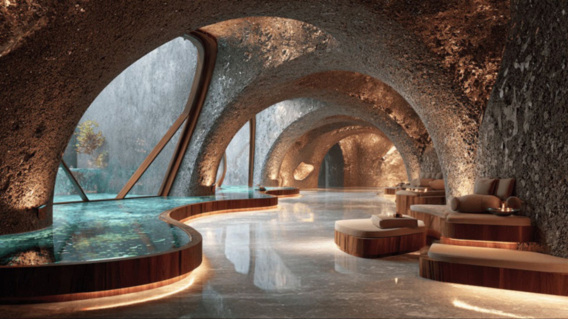 چشمه ای در میان فضای استراحت پناهگاه باداب سورت