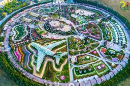 باغ گل دبی (Dubai Miracle Garden) با طرح گل‌های هواپیمای بزرگ