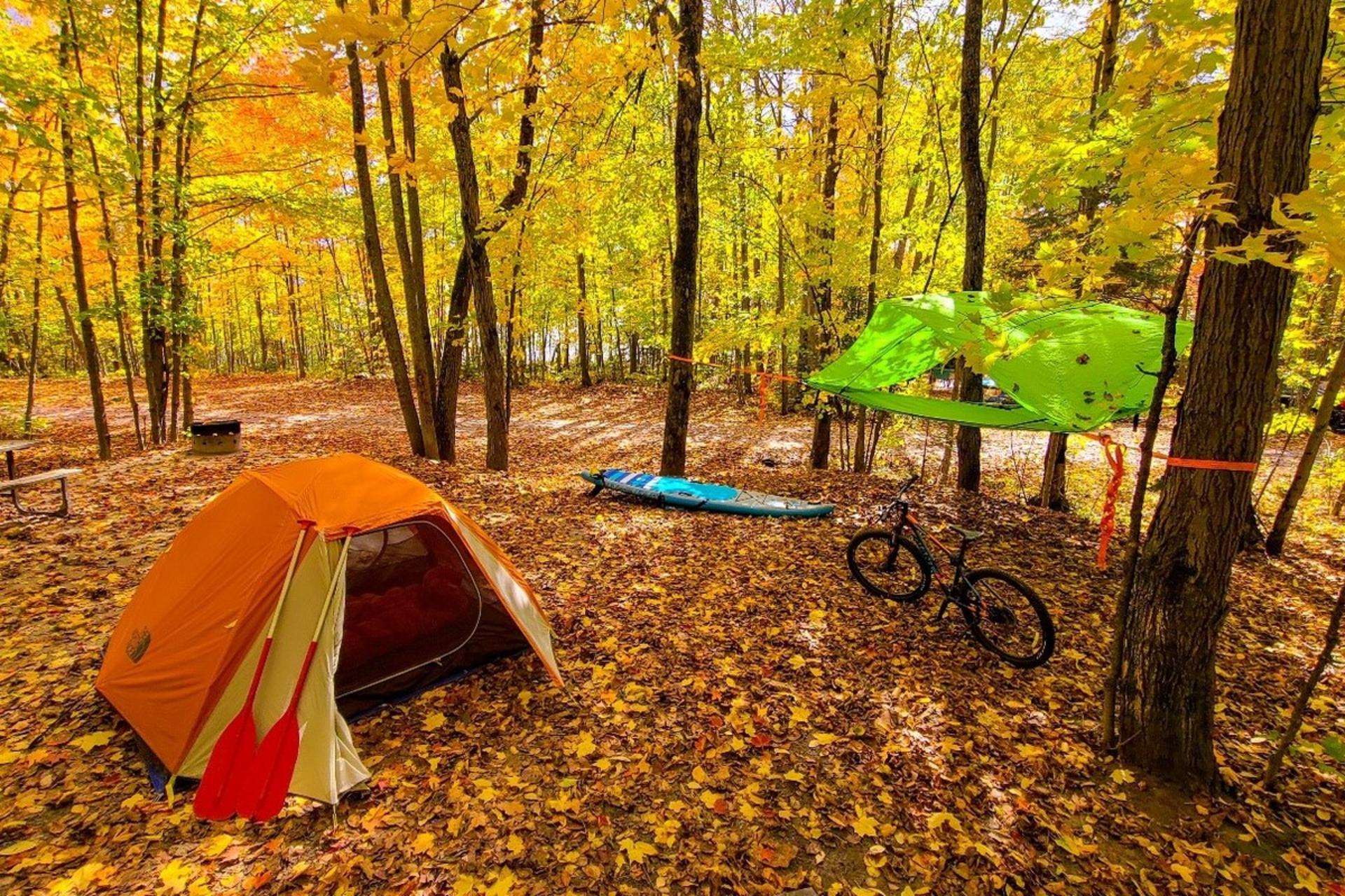 کمپینگ در جنگل با دوچرخه و چادر مسافرتی