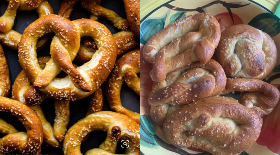 نان‌های پرتزل (Pretzel) با شکل‌های نامنظم و تغییر شکل یافته