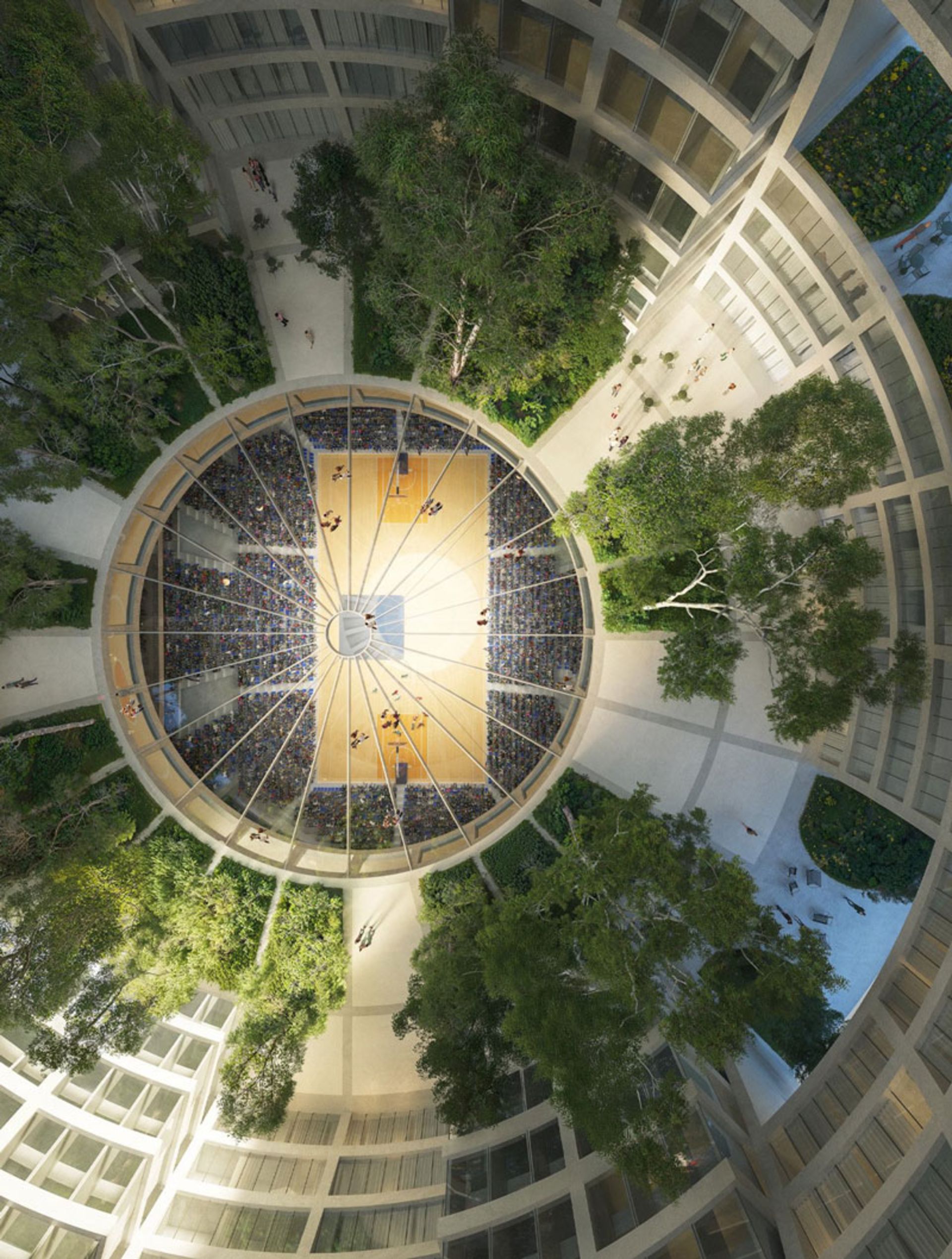 کره درخشان آلبانی؛ نمای داخلی از بالا