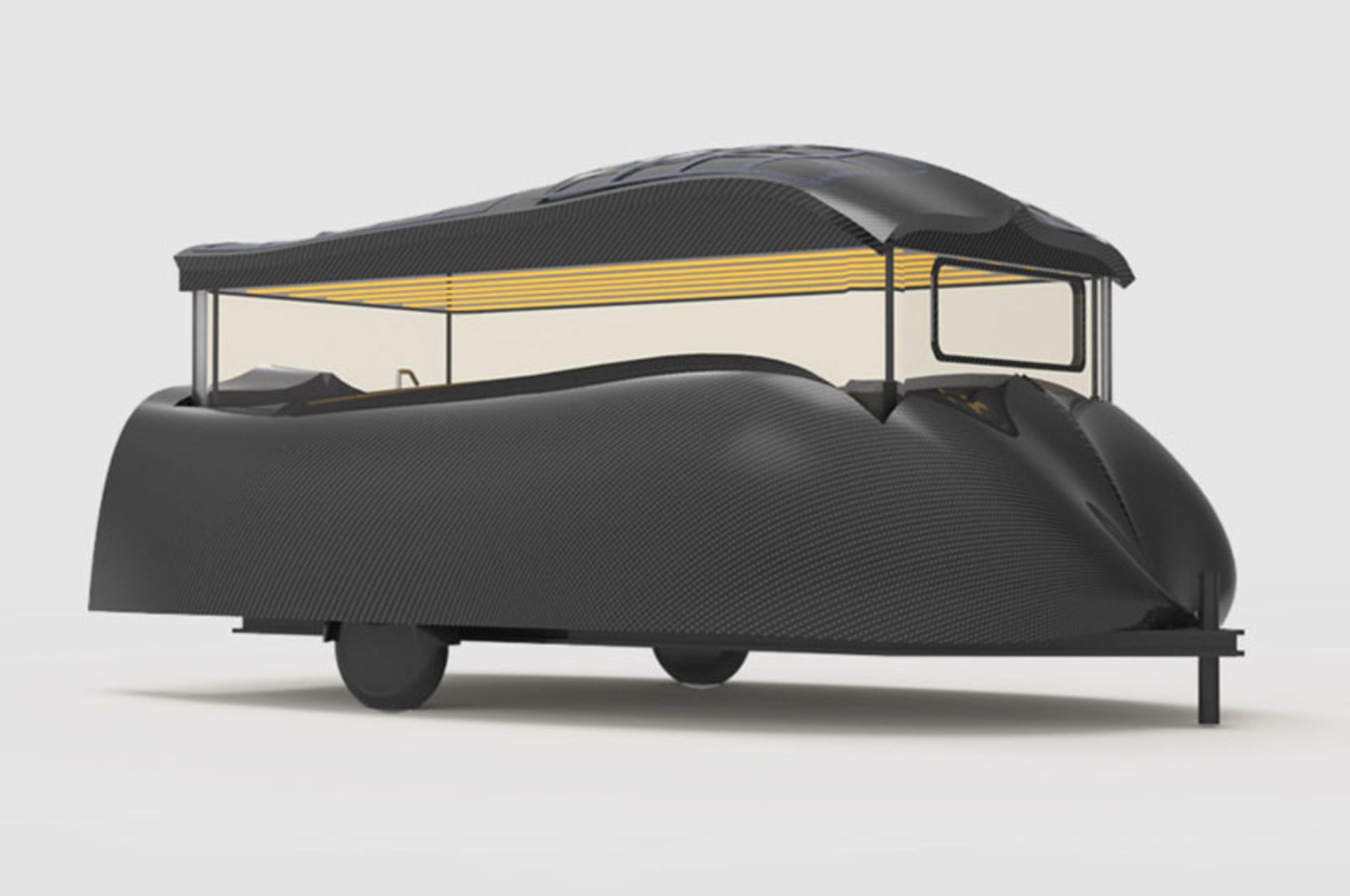 تریلر آیرودینامیک گروندد به رنگ سیاه