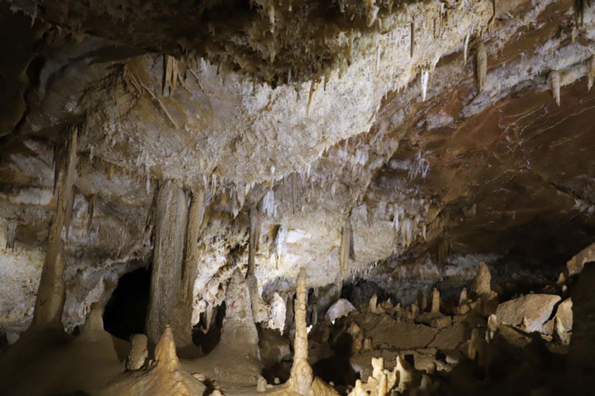 ستون های آهکی در غار کتله خور