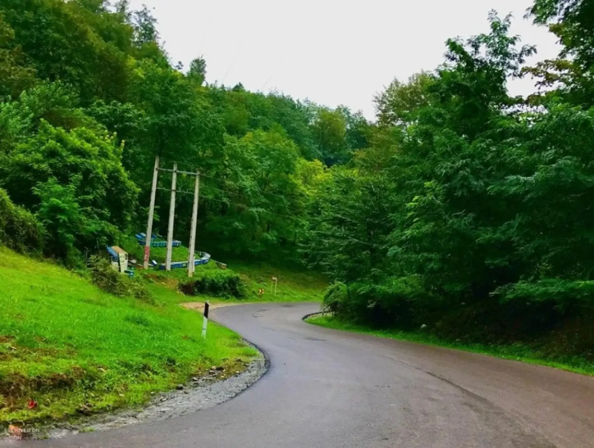 جاده سرسبز و زیبای چمستان به لاویج