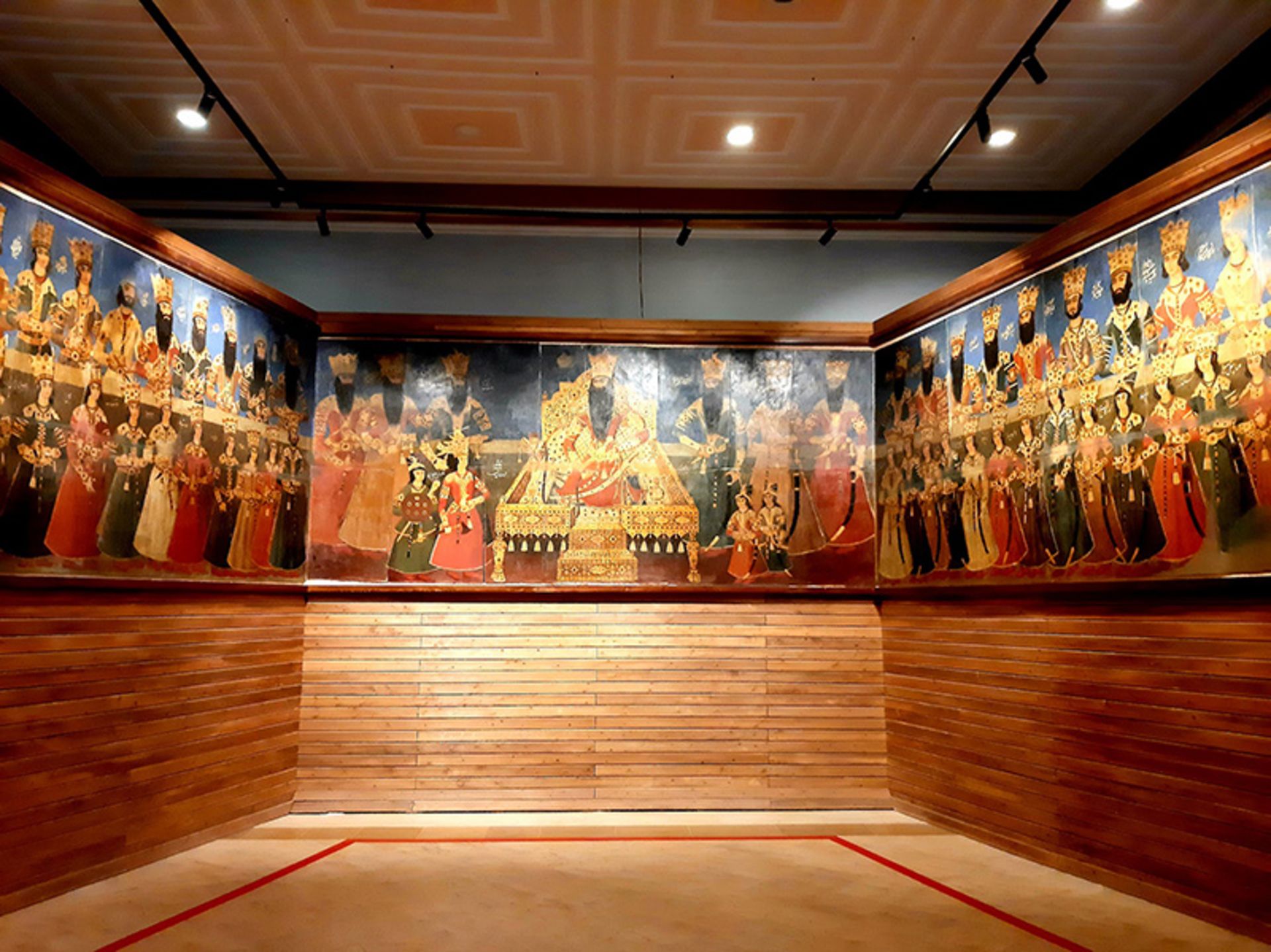 دیوار نگاره صف سلام در باغ نگارستان