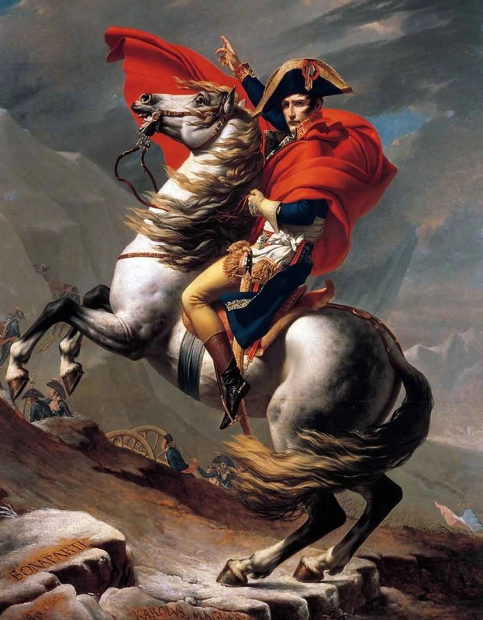 ناپلئون در حال عبور از آلپ، اثر Jacques-Louis David، ۱۸۰۱–۱۸۰۵.