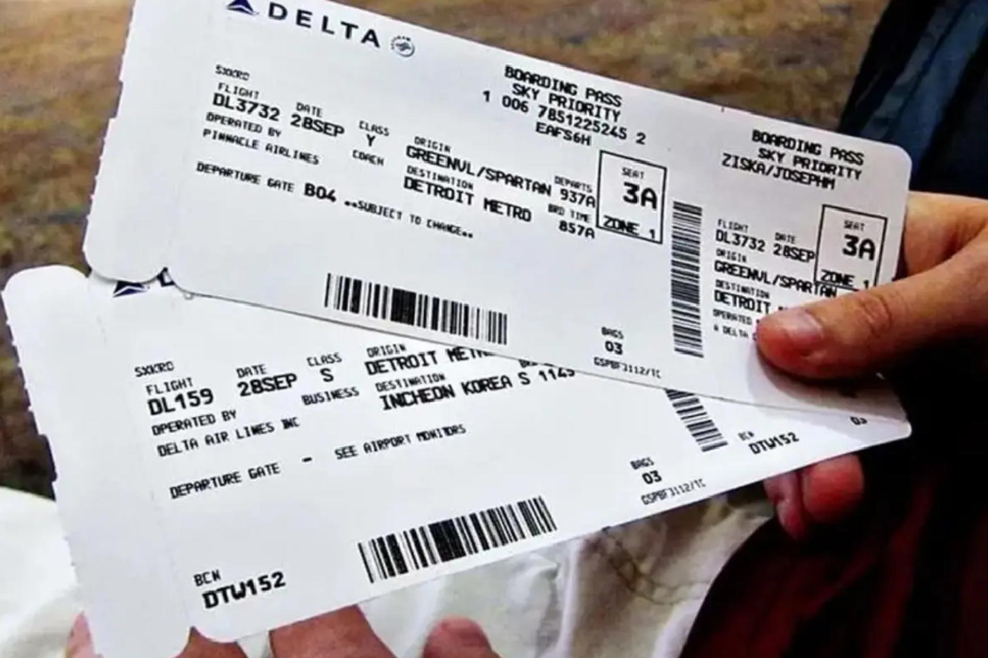 زبان انگلیسی بلیت هواپیما