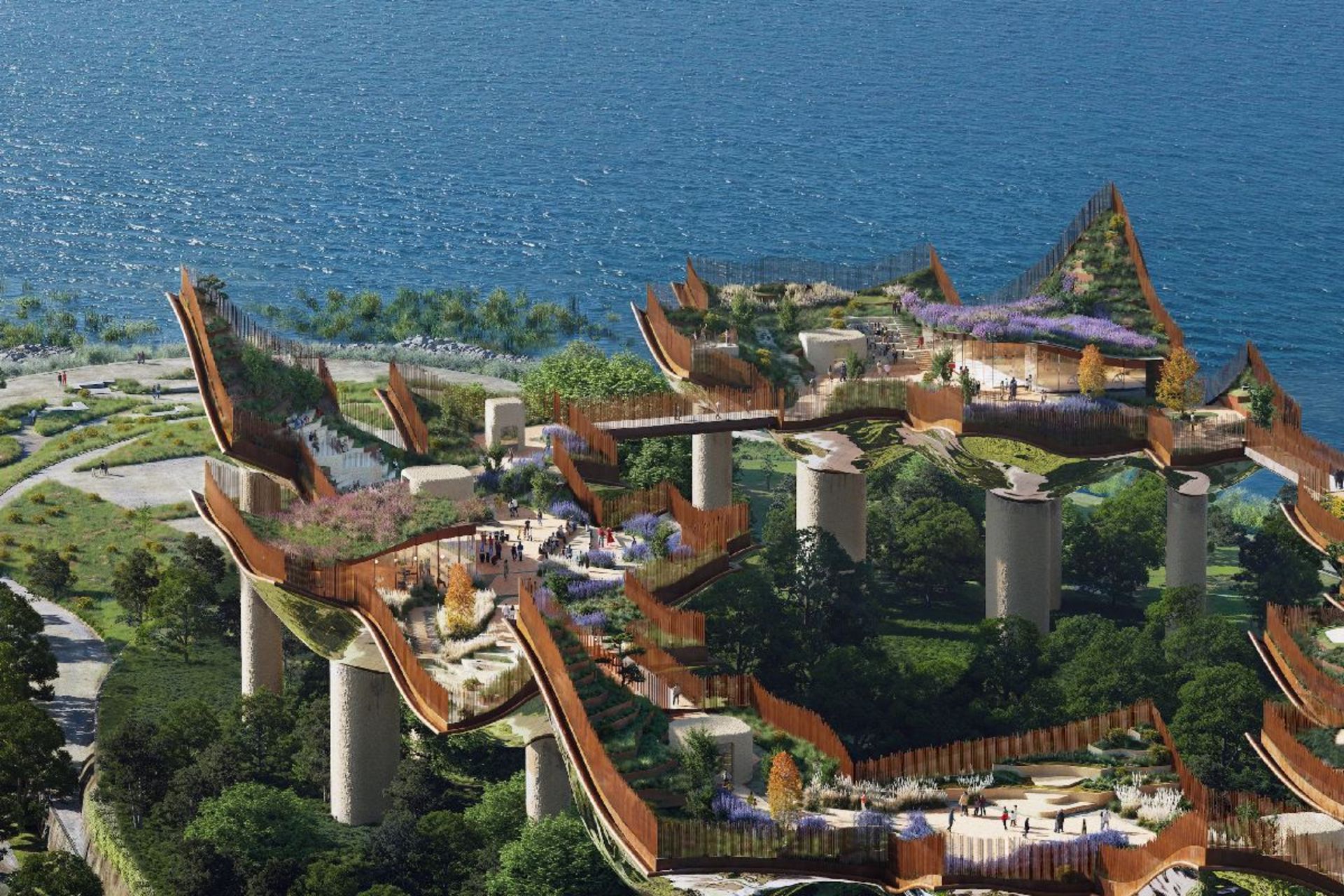 شبیه سازی تصویر هوایی پارک ساند اسکیپ کره جنوبی