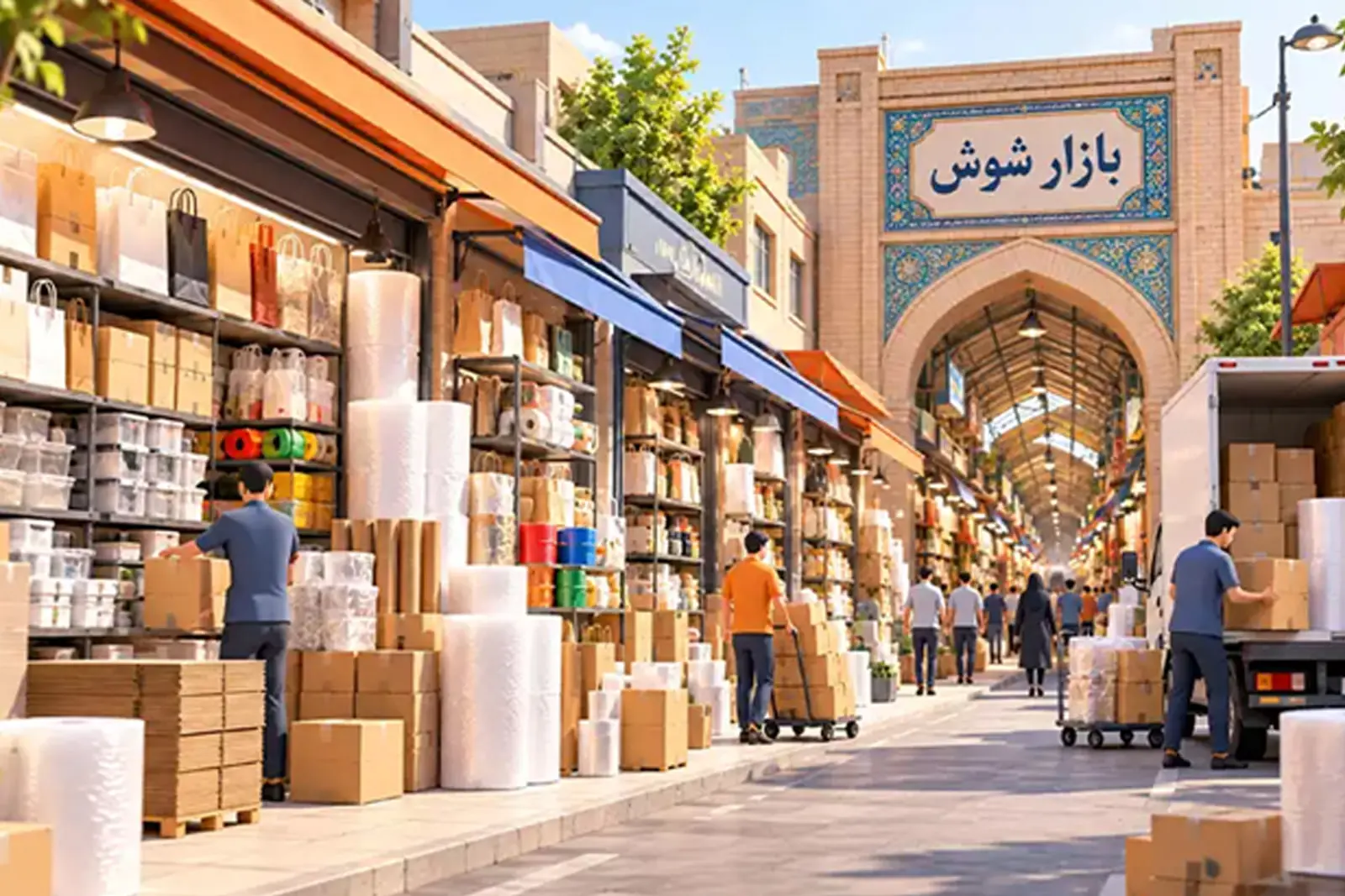 بسته‌بندی و لوازم بسته‌بندی در فروشگاه‌های نزدیک بازار شوش تهران