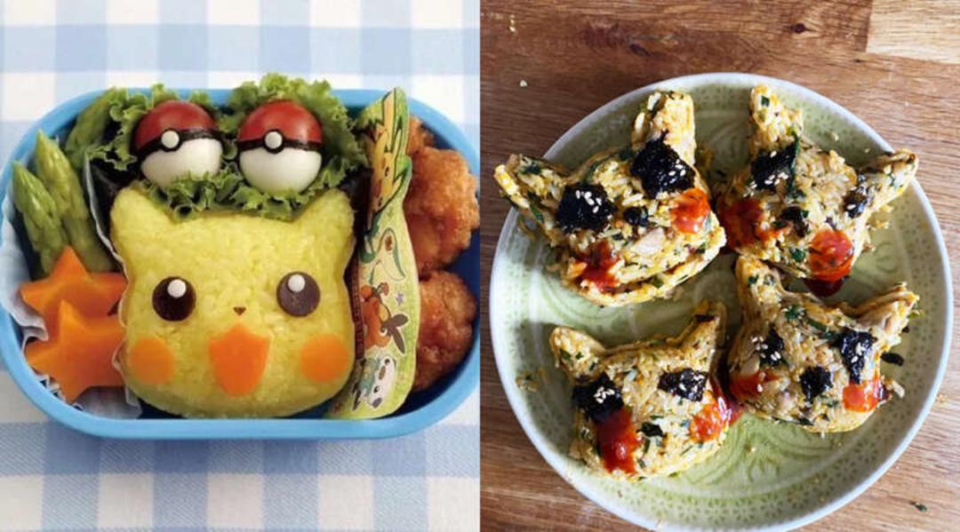 بنتو جعبه غذای پیکاچو (Pikachu) با تزئینات دقیق و توپ‌های پوکبال