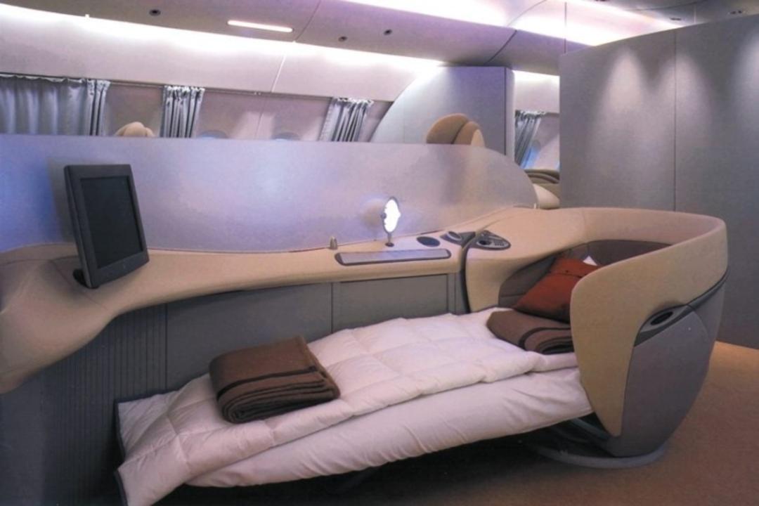 کابین ایرباس A380 با تختخواب و مانیتور