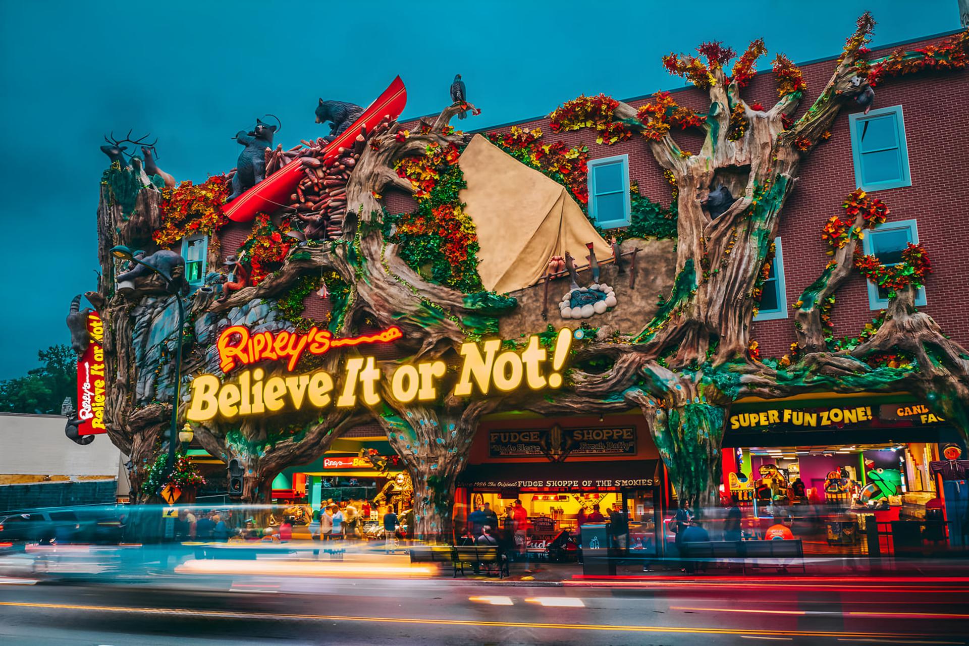 نمای نمای بیرونی و تزئینات درختی موزه ریپلی (Ripley's Believe It or Not!) در سان‌فرانسیسکو