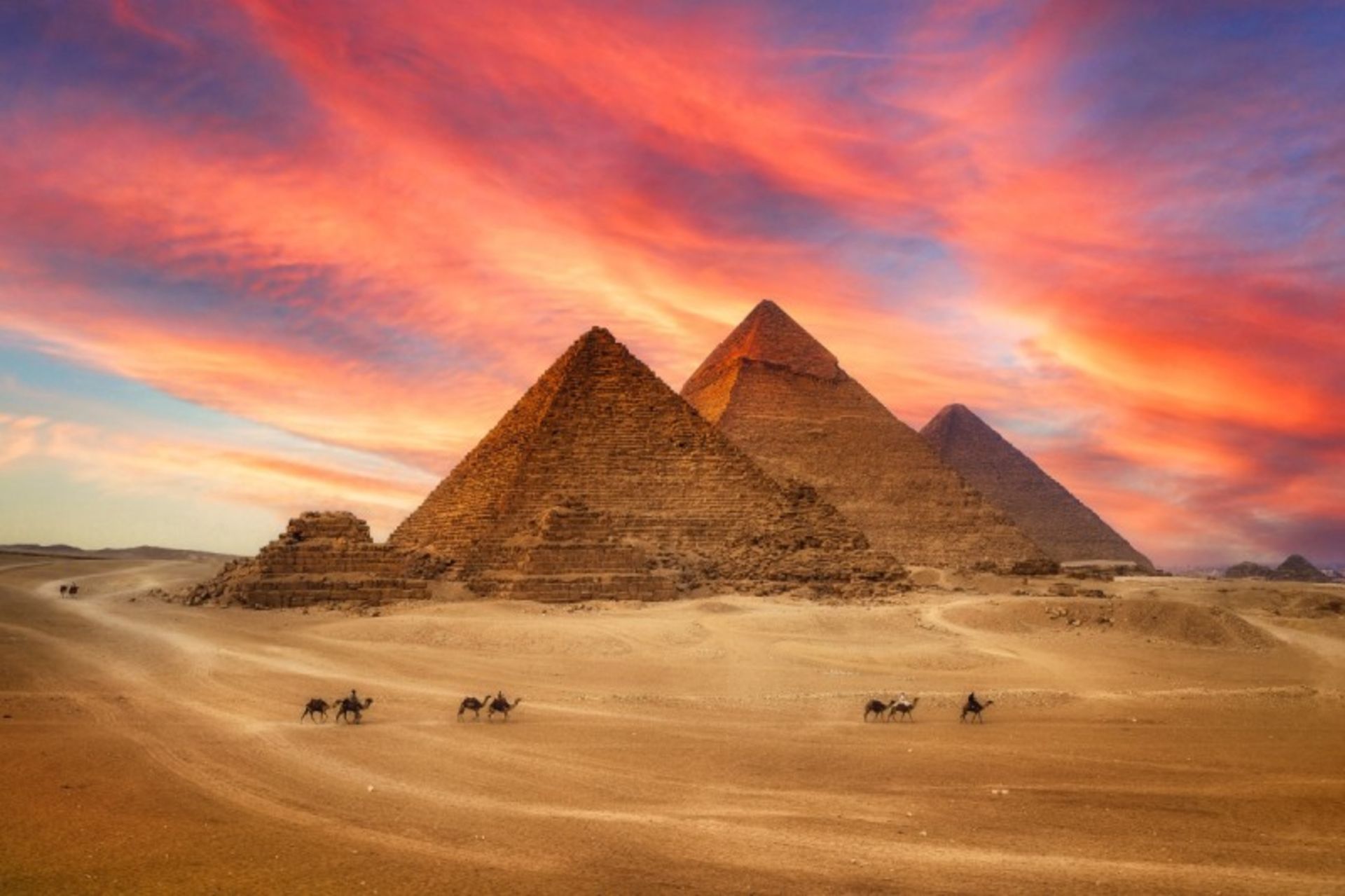 شترسواری در کنار اهرام مصر 