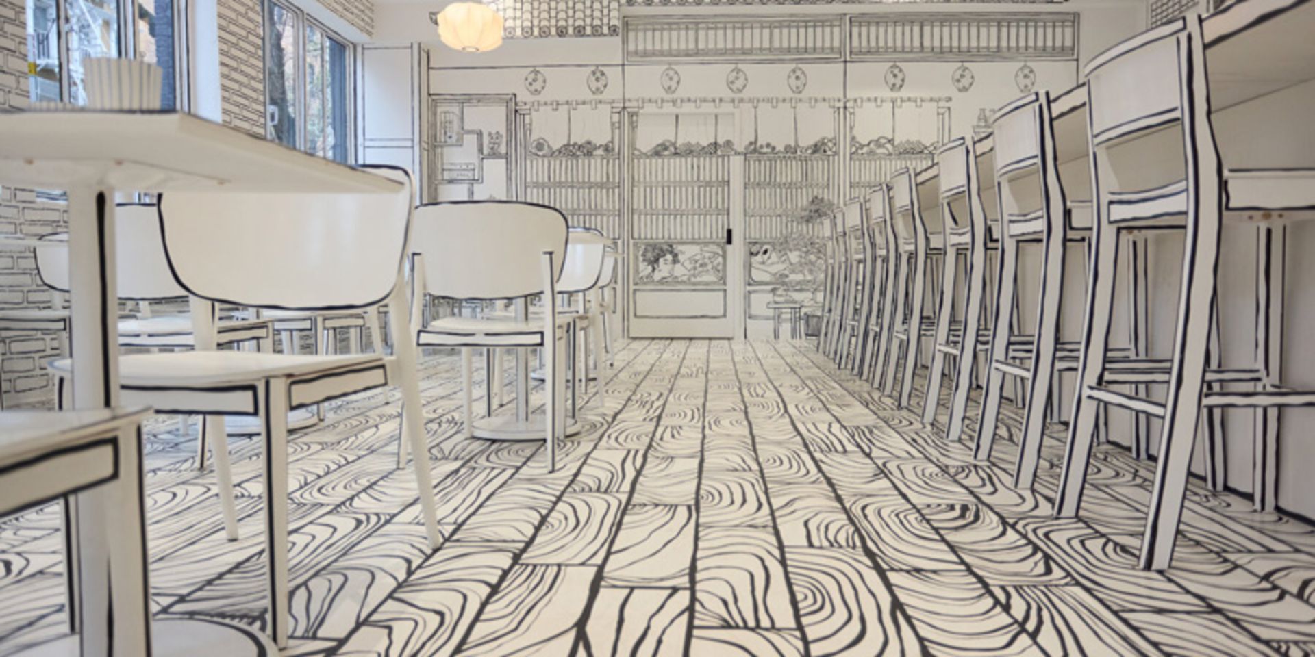 کف طراحی شده رستوران منهتن