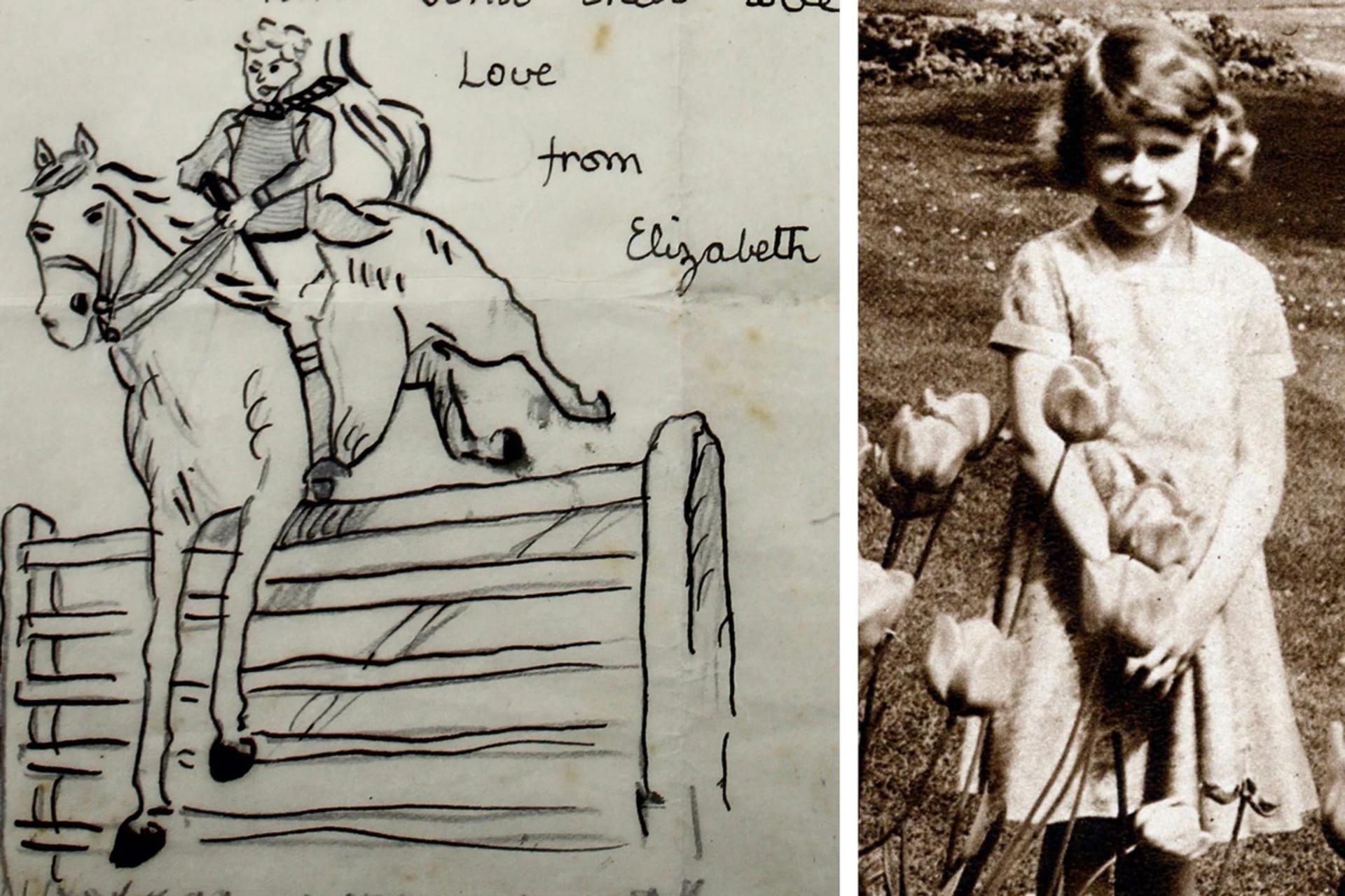 نامه  و عکس کودکی ملکه الیزابت