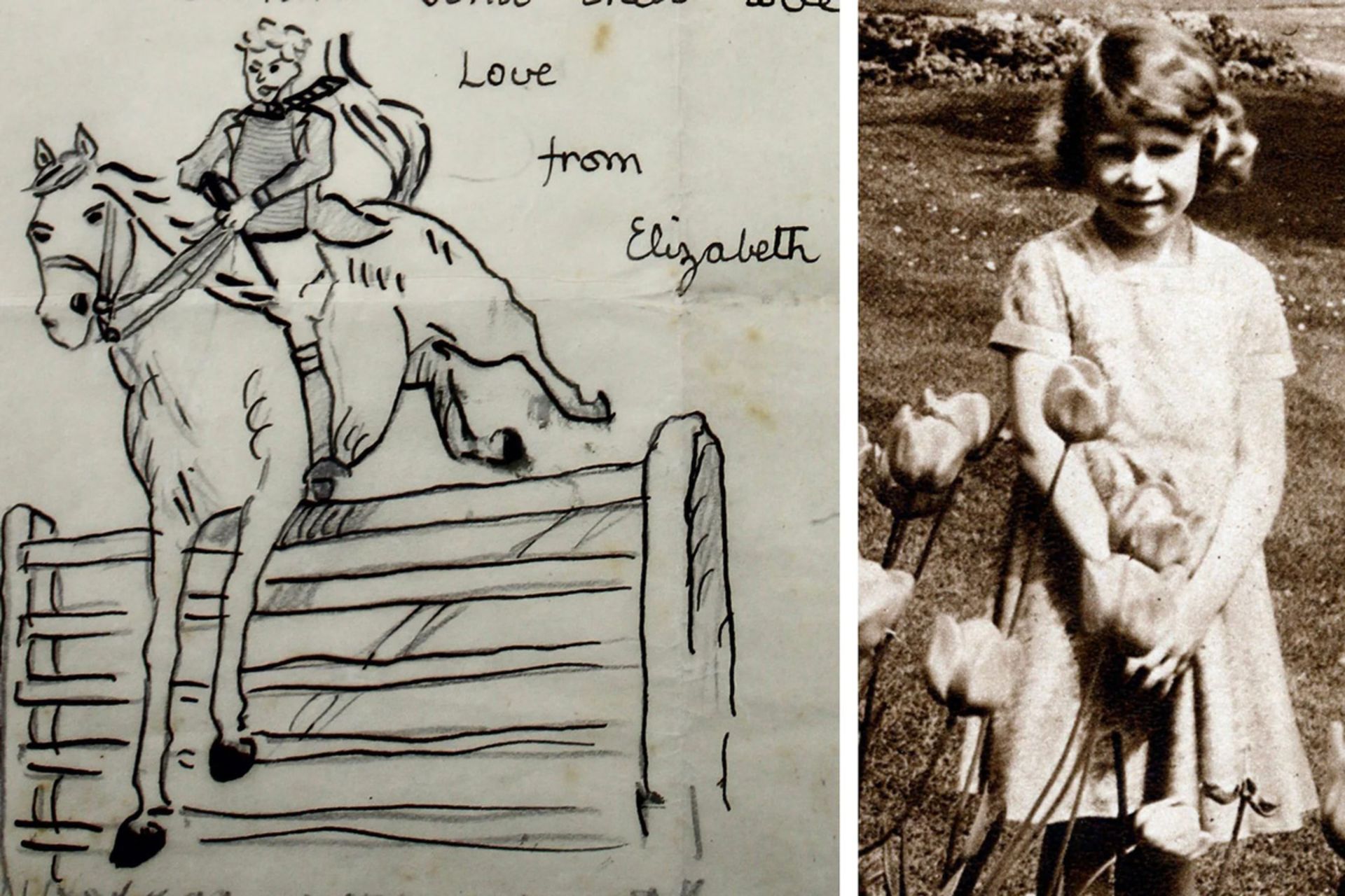 نامه  و عکس کودکی ملکه الیزابت