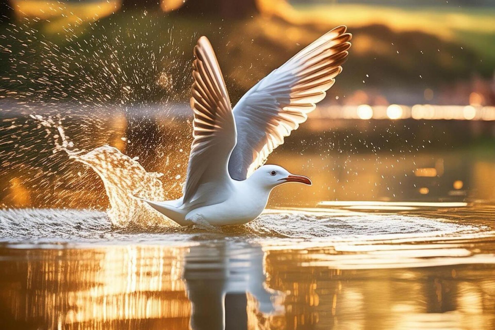 پرنده ای در آب