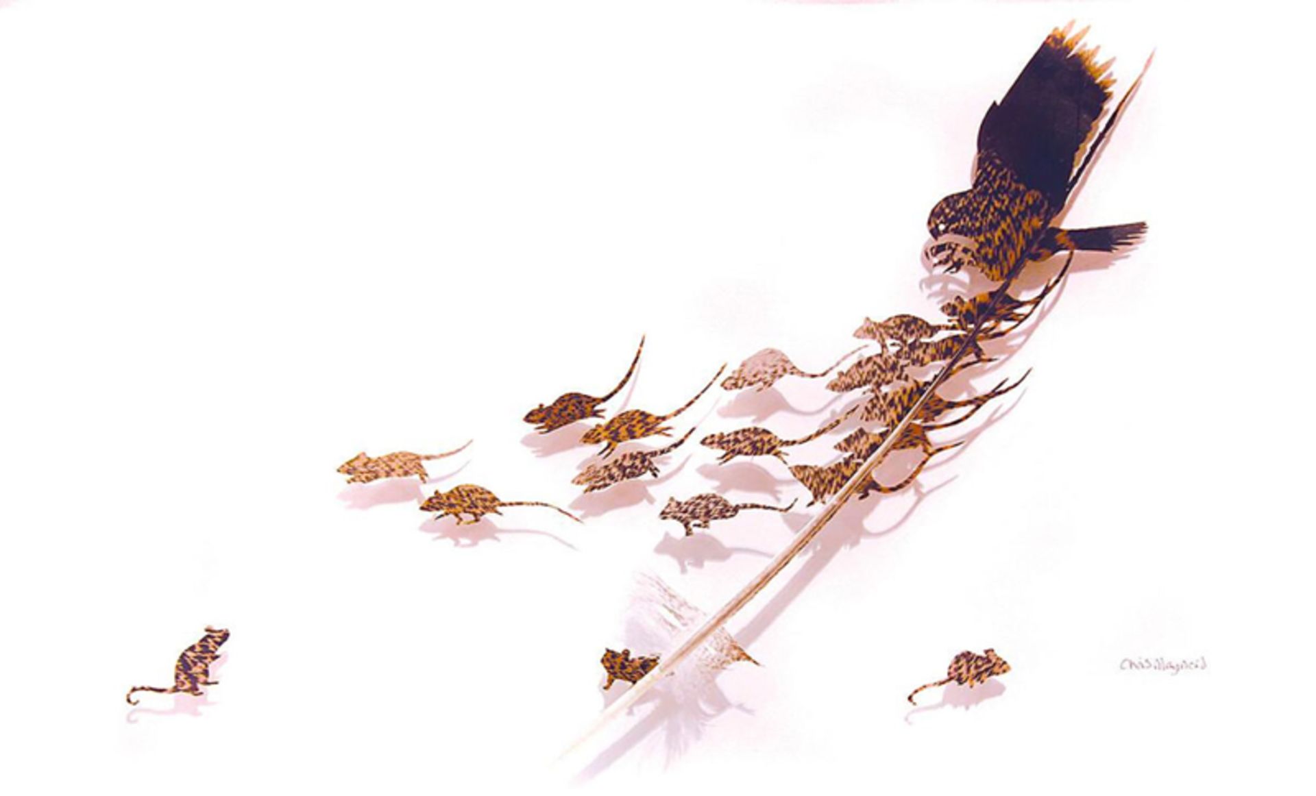 طراحی دو برگ به شکل موش های کوچک