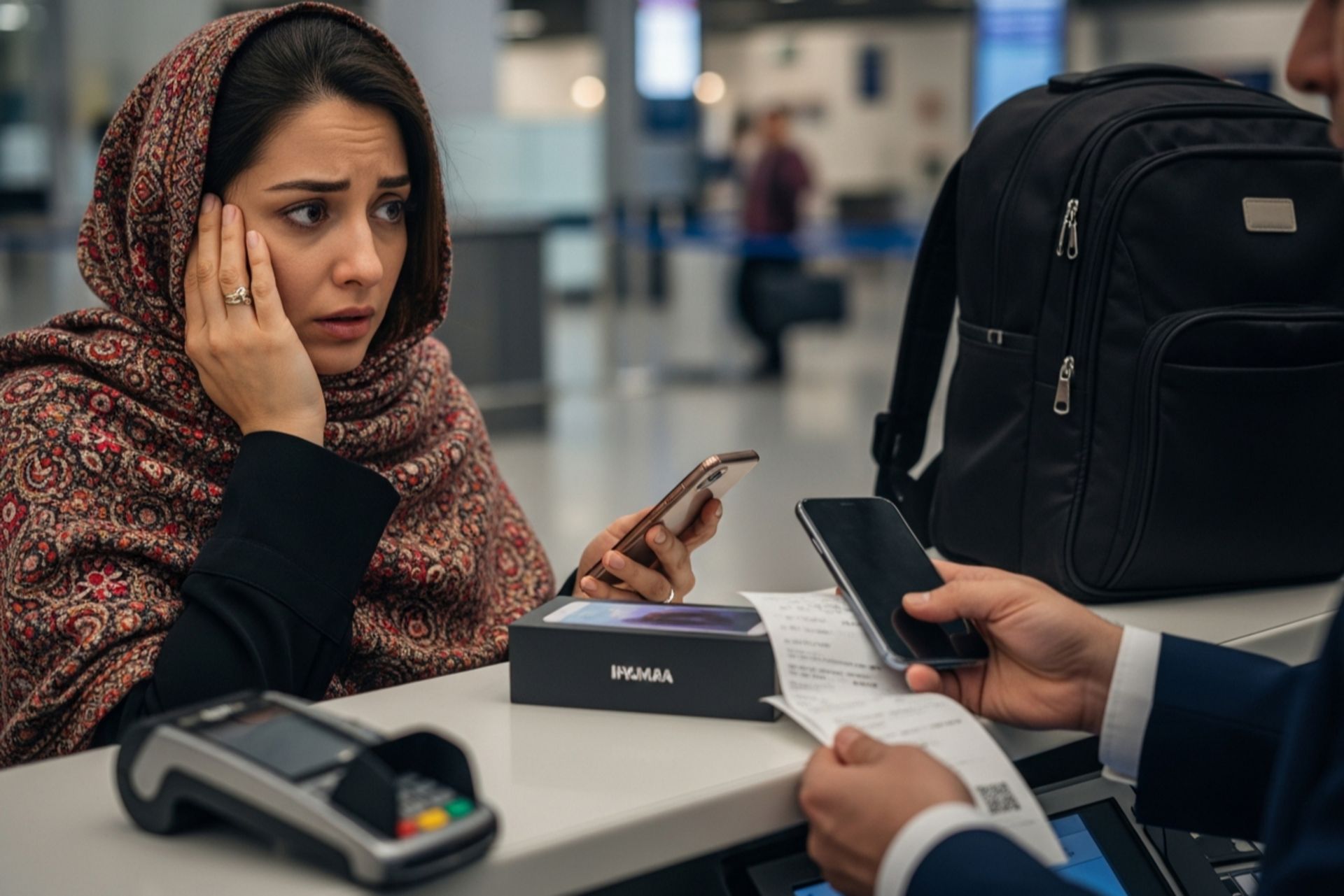 پرداخت عوارض گمرکی گوشی موبایل در فرودگاه