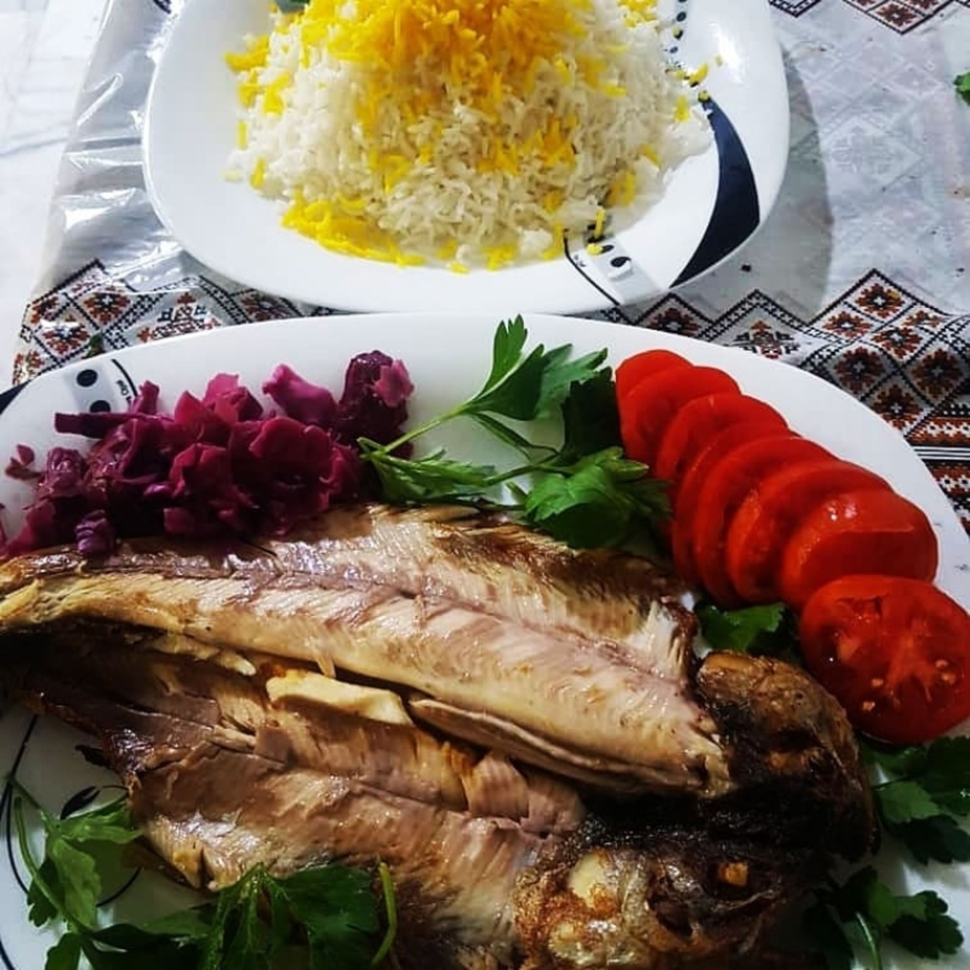 کباب ماهی با پلو