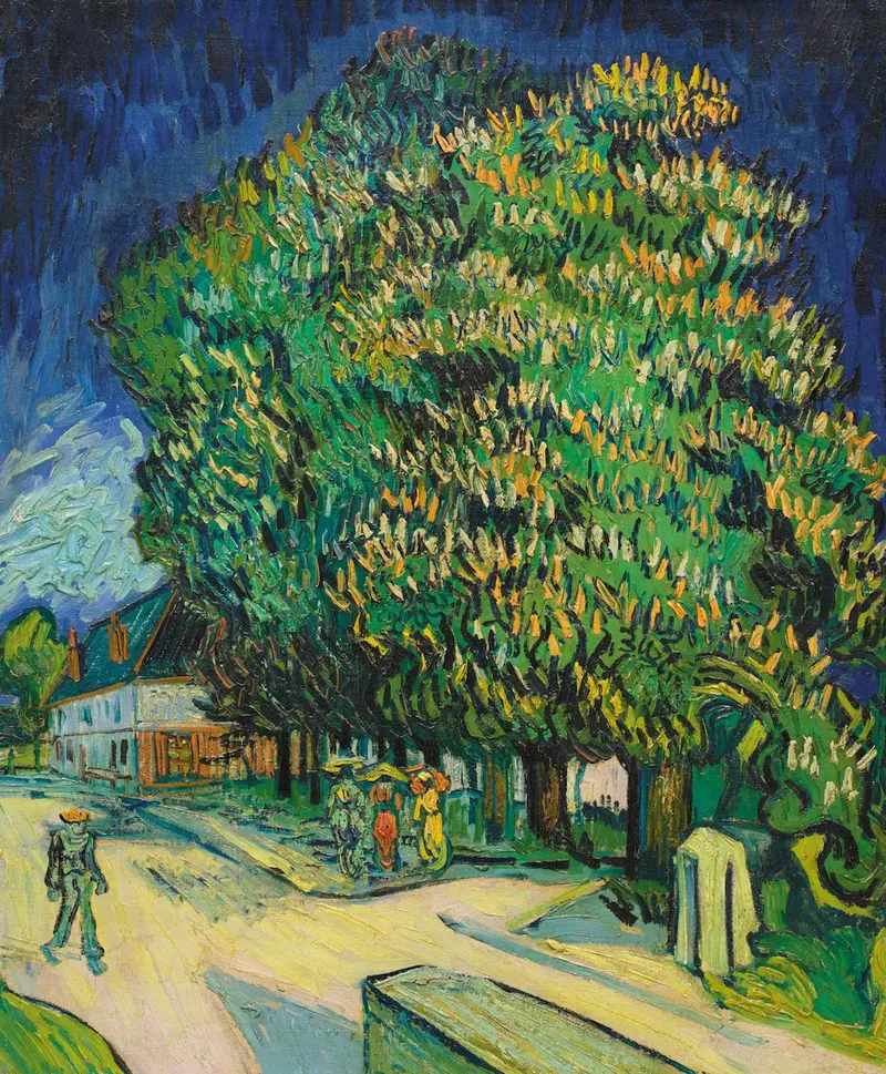 نقاشی رنگ روغن درختان شکوفه‌دار (Flowering Trees) اثر وینسنت ون‌گوگ (Vincent van Gogh)