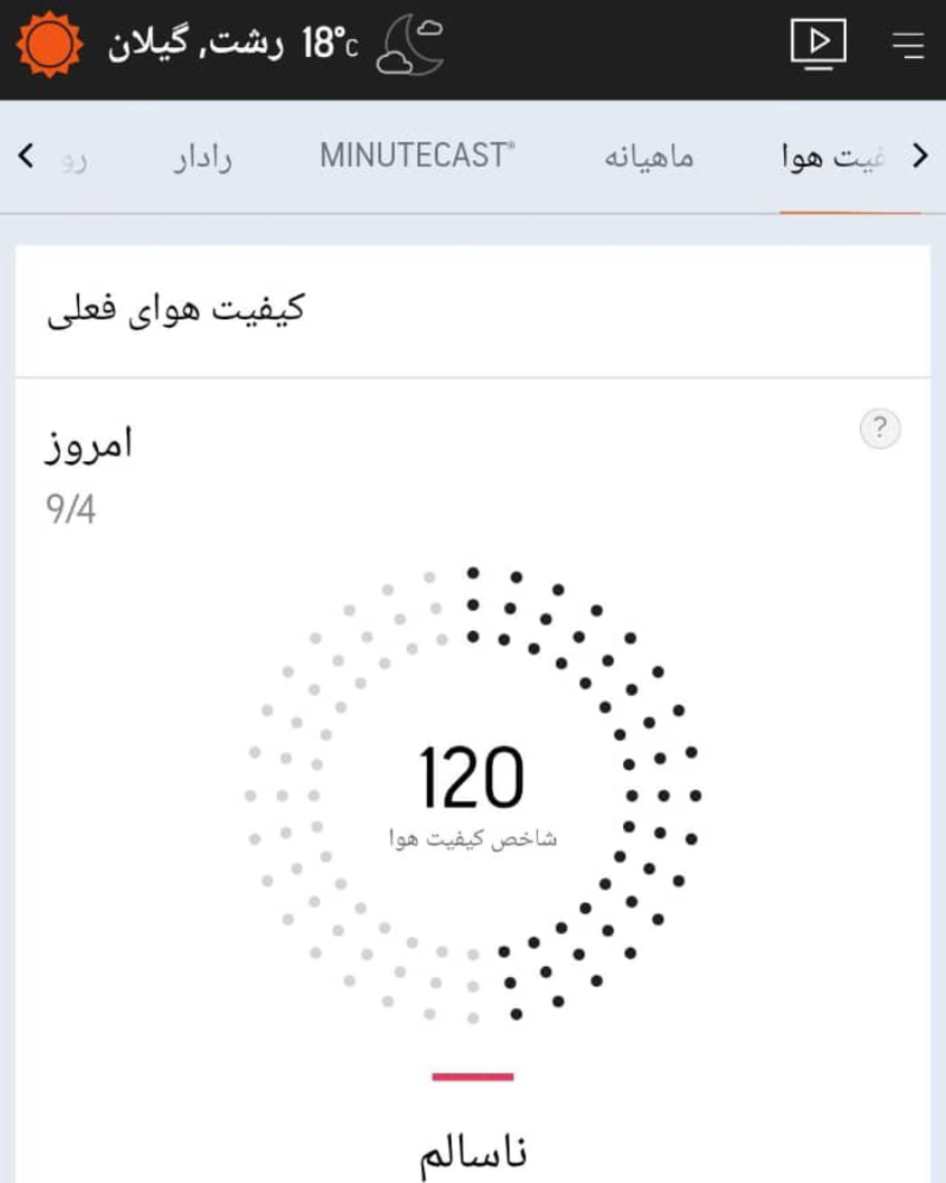 شاخص آلودگی لاهیجان