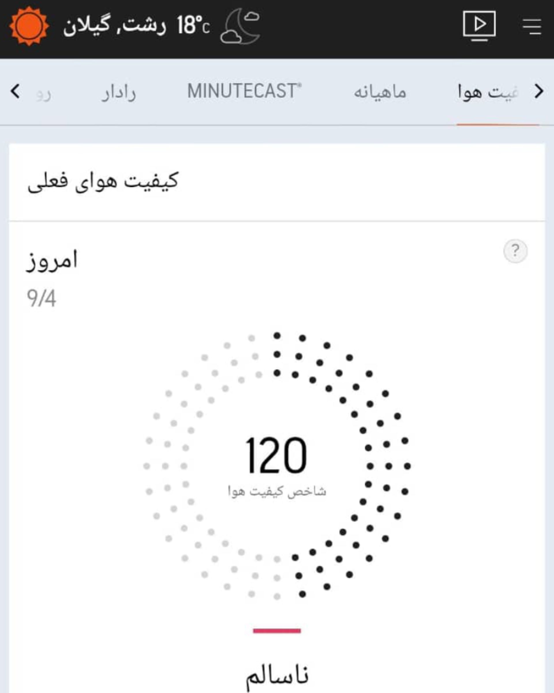 شاخص آلودگی لاهیجان
